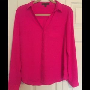 Neon Pink Dress Blouse